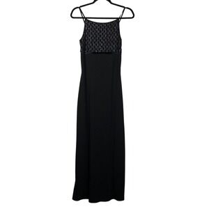 Vintage 90's Gothic Byer‎ Too Black Maxi Dress Size M Vampcore Whimsigoth Grunge